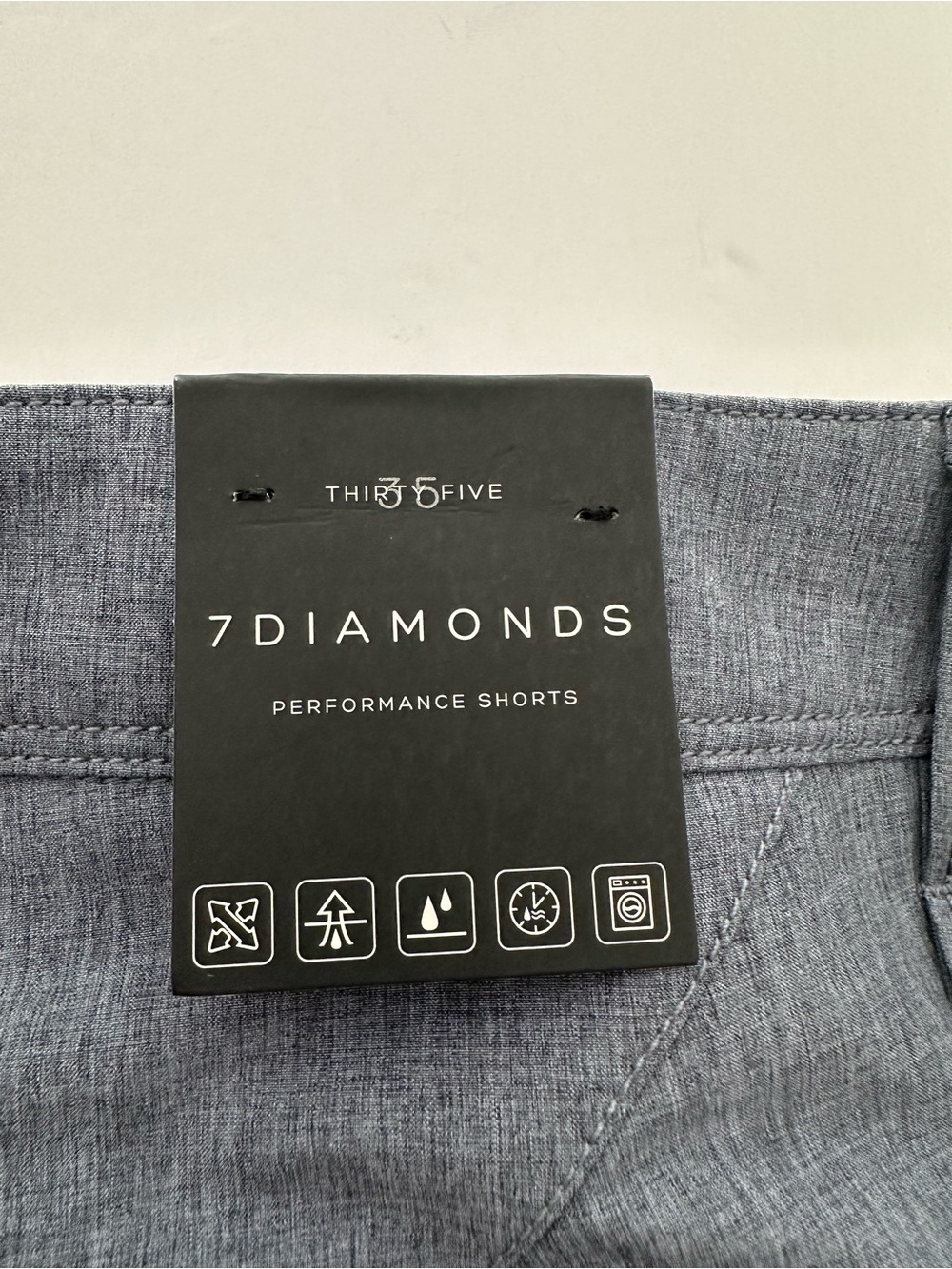7 Diamonds Aeroplane Performance Shorts Men’s 35 Gray Stretch Golf Travel NWT - Picture 6 of 10